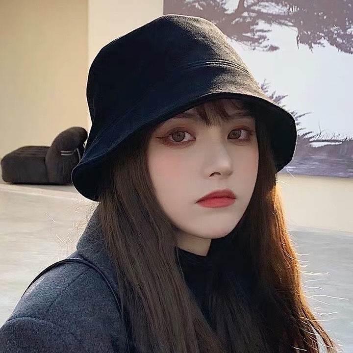 Nón Tai Bèo Da Lộn Màu Trơn Phong Cách Hàn Quốc Dễ Phối Đồ
