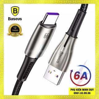 Cáp sạc siêu nhanh báo đèn USB Type-C Baseus Water drop-Shaped Lamp 66W cho Huawei Mate, Samsung, Xiaomi...