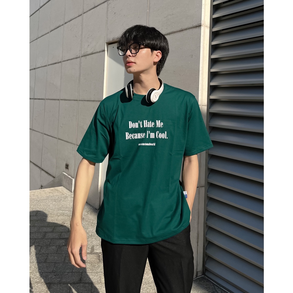 MADMIND® Chính Hãng - Áo Thun Cool  Cotton Thoáng Mát - Màu Đen / Xanh Lá / Trắng Form Rộng Unisex