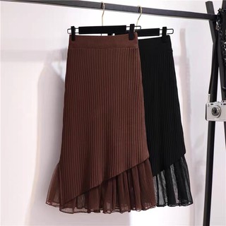 #706 Chân váy len phối voan đuôi cá mẫu mới 2023 tôn dáng cực kỳ