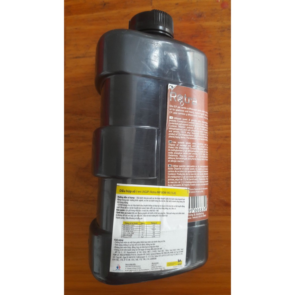 Dầu nhớt hộp số lap bánh răng Ý eni (AGIP) Rotra MP 80W-90 1L (Ý)