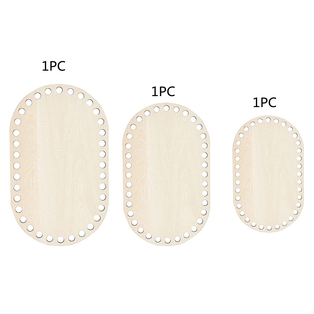 Set 3 Đế Gỗ Hình Oval Dùng Để Đan Móc Thủ Công