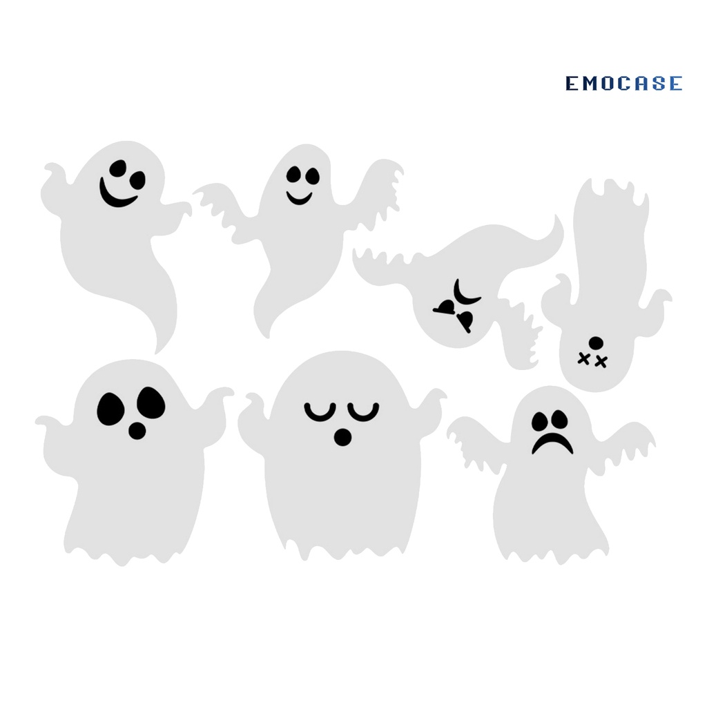 Bộ 21 Miếng Dán Tường Trang Trí Tự Dính Hình Ma Quỷ Halloween Có Thể Tháo Gỡ