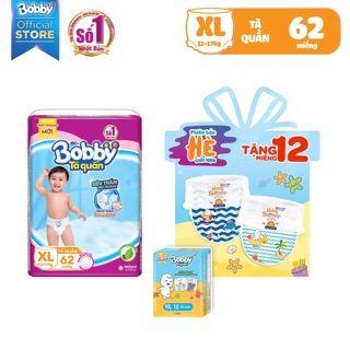 Tã quần bobby tặng 12m size m76/l68/xl62