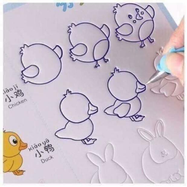 Sét 3 quyển tập tô tự bay mực cho bé+ tặng kèm bút tô ̣ SIEU RE