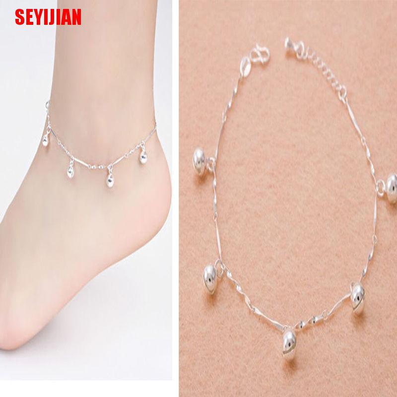 Lắc Chân Mạ Bạc 925 Đính Chuông Xinh Xắn Thời Trang Đi Biển