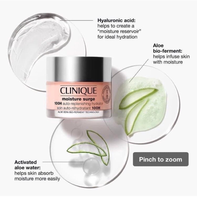Gel Dưỡng Ẩm Cung Cấp Nước &amp; Tạo Độ Ẩm 100h/72h Clinique Moisture Surge 100-Hour Auto-Replenishing Hydrator.