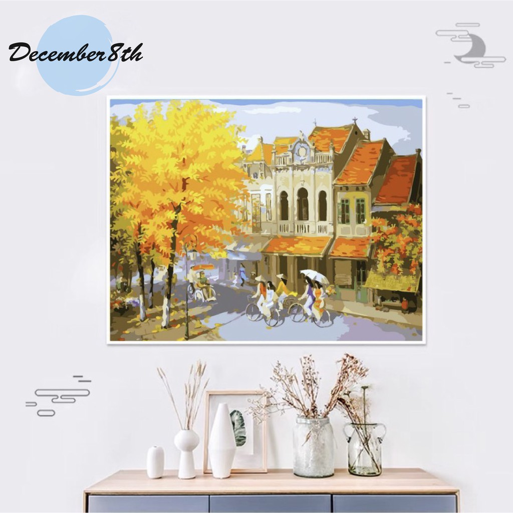Tranh Sơn Dầu Số Hóa Tự Tô December8th Thu Trên Phố Cổ TPC
