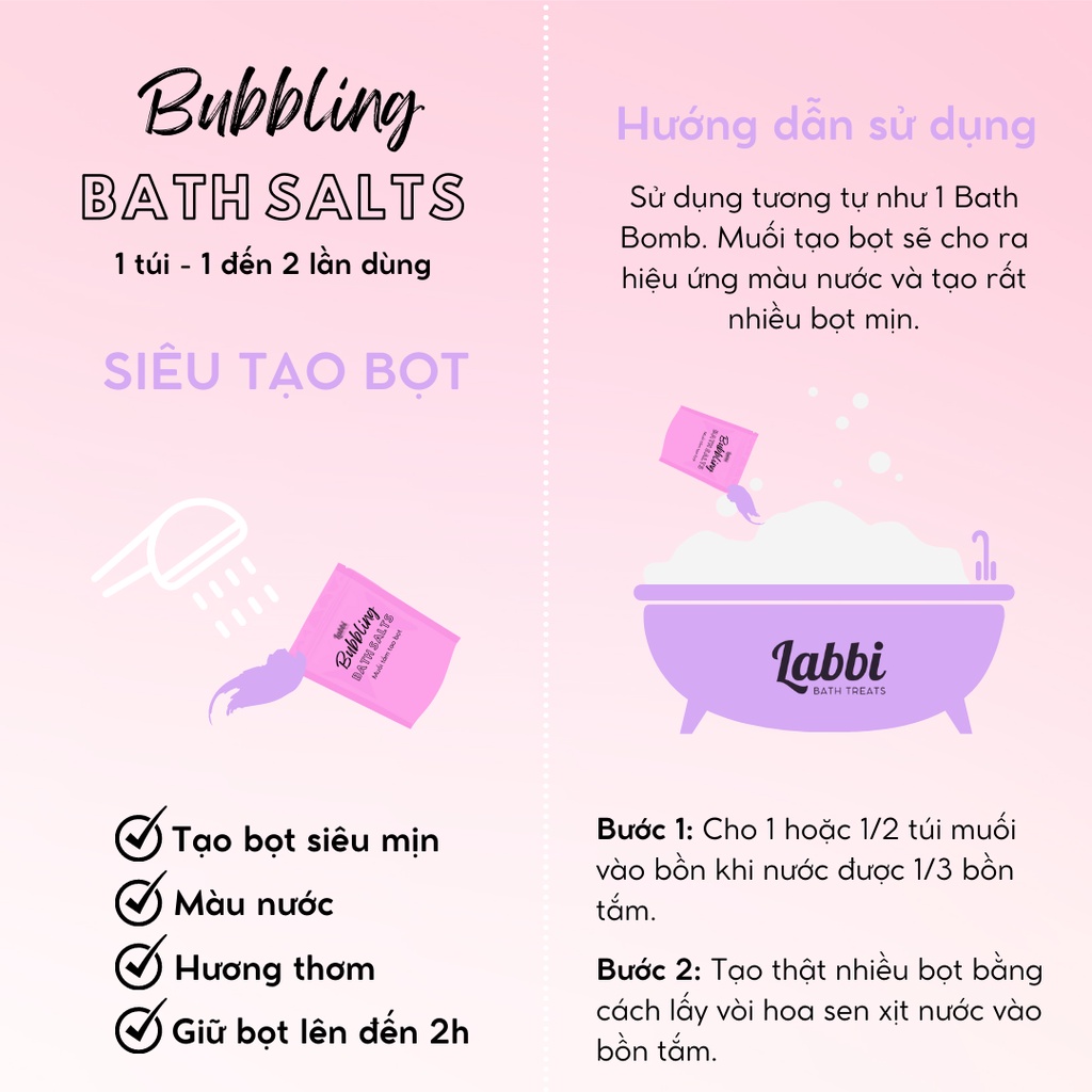 COPENHAGEN [Labbi] Tạo bọt bồn tắm / Muối tắm tạo bọt / Bubble Salts