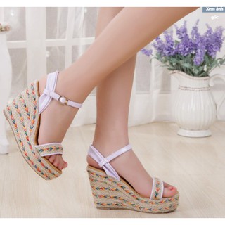 Sandal bohemian đế xuồng | sandal đế xuồng đi biển
