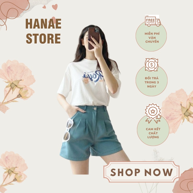 Quần Đùi Short Nữ Lưng Cao Chất Thô, Quần Sooc - HANAE STORECD064