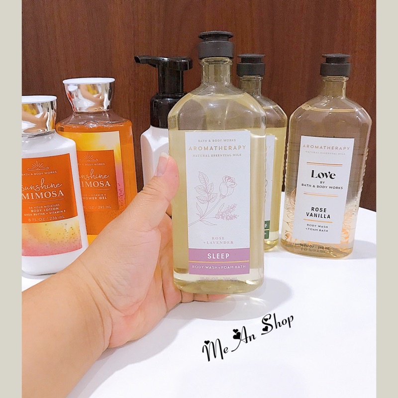 [SẴN + KÈM BILL] Sữa tắm bath & body works Liệu pháp hương thơm Aromatherapy ( Rose- Lavender)