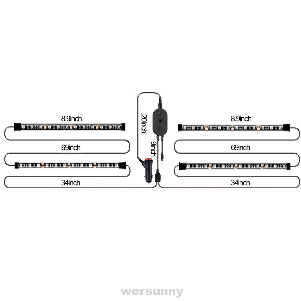 Dây Đèn Led Trang Trí Nội Thất Xe Hơi Chống Nước Bluetooth Dc12v Điều Khiển Bằng Ứng Dụng Điện Thoại