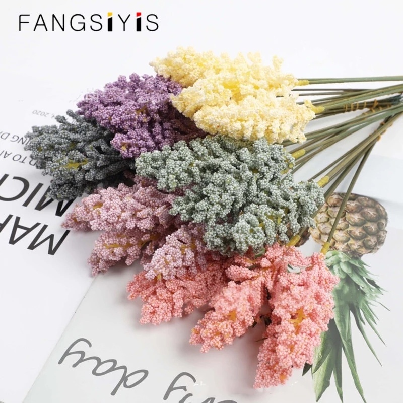 Bộ 6 Bông Hoa Lúa Mì Nhân Tạo Mini Trang Trí Tiệc Cưới / Lễ Tình Nhân DIY