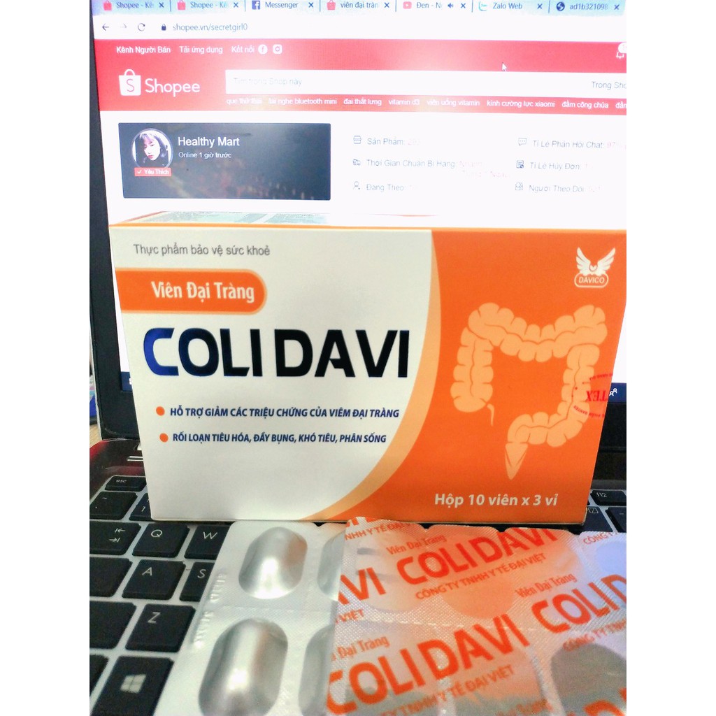 ✔️️️Coli Davi - Hộ trợ xử lý viêm đại tràng - ColiDavi 1 hộp 3 vỉ x 10 viên
