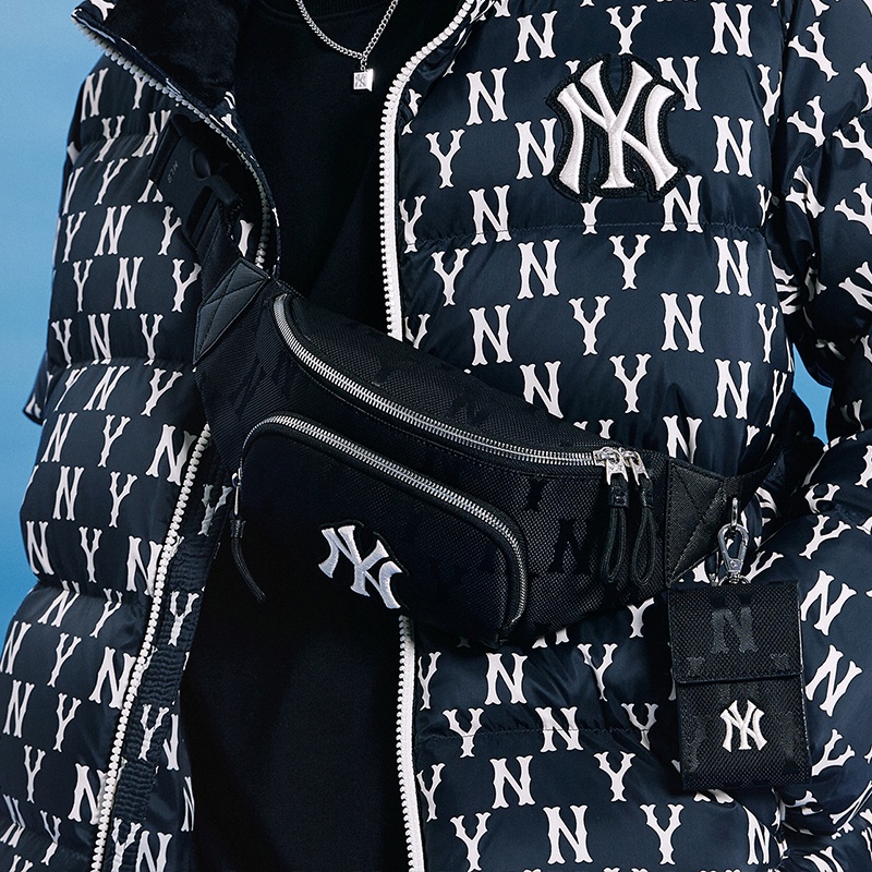 Túi Bao tử MLB Monogram Nylon Jacquard New York Yankees Black - 3AHSM011N-50BKS | HÀNG XUẤT KHẨU XỊN