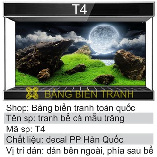Tranh dán bể cá mẫu trăng T4