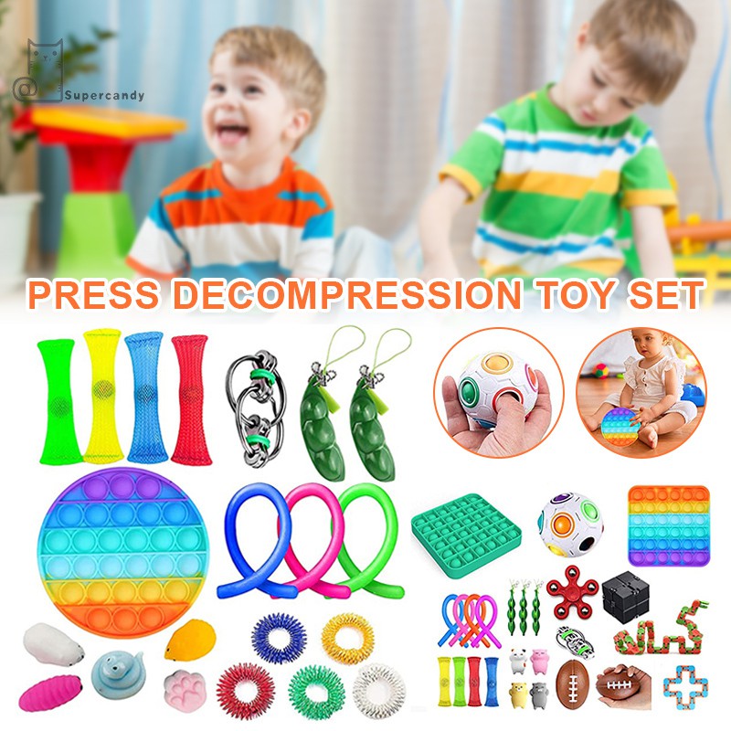 Fidget Toys Set Sensory Toys Pack for Kids Adults Simple Dimple Stress Relief Anti-Anxiety Tools Killing Time