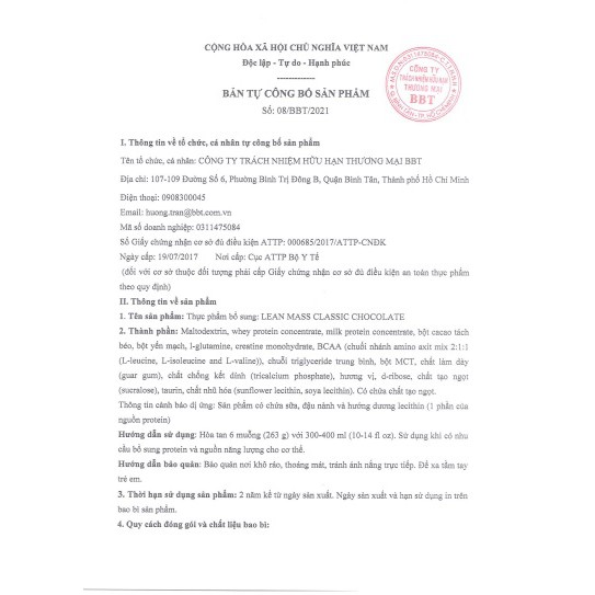 Lean Mass Weight Gainer 4.0 kg và 7.0KG– Tăng Cân Và Tăng Cơ Siêu Cấp, 15 liều dùng và 27 liều dùng.