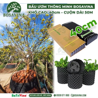 Khổ cao 40cm - Cuộn nguyên 50 mét Bầu ươm cây thông minh cao cấp BoSaVina, thoáng khí, thoát nước, bảo vệ bộ rễ cây