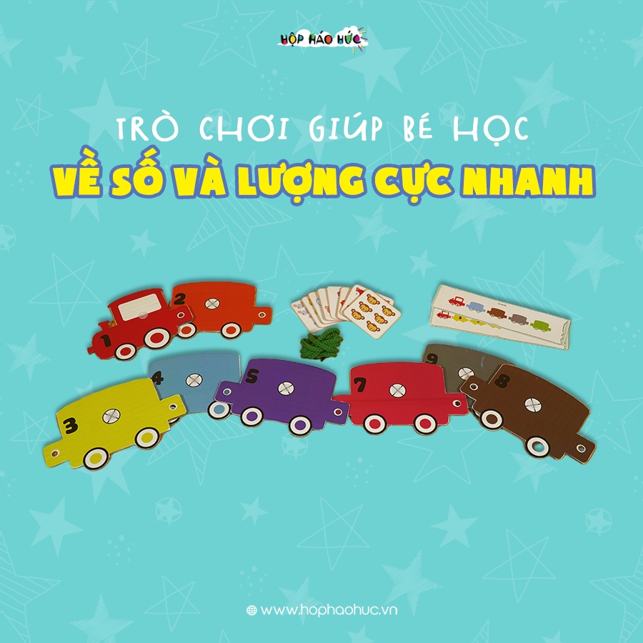Set trò chơi phát triển tư duy, nhận diện và phân biệt màu sắc, các loài động vật, số đếm, TU TU XÌNH XỊCH, Hộp Háo Hức