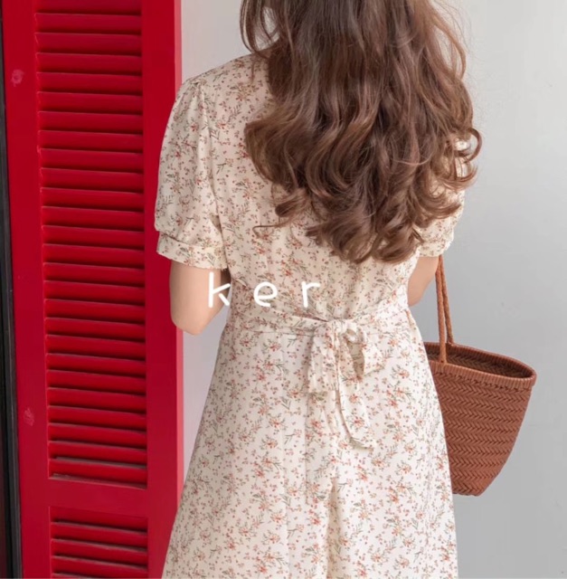 Váy hoa vintage cổ tròn Ulzzang style 🌸 VKE3038-1 Hàng Quảng Châu | BigBuy360 - bigbuy360.vn