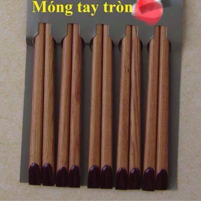 5 Đôi đũa móng tay gỗ ăn cơm Wood chopsticks