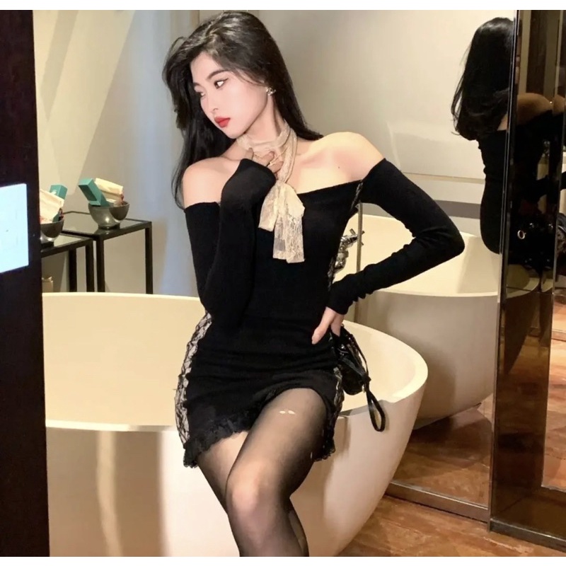 váy body thiết kế gợi cảm , phối ren trễ vai khoe xương quai xanh 2022[MIỀN PHÍ VẬN CHUYỂN]