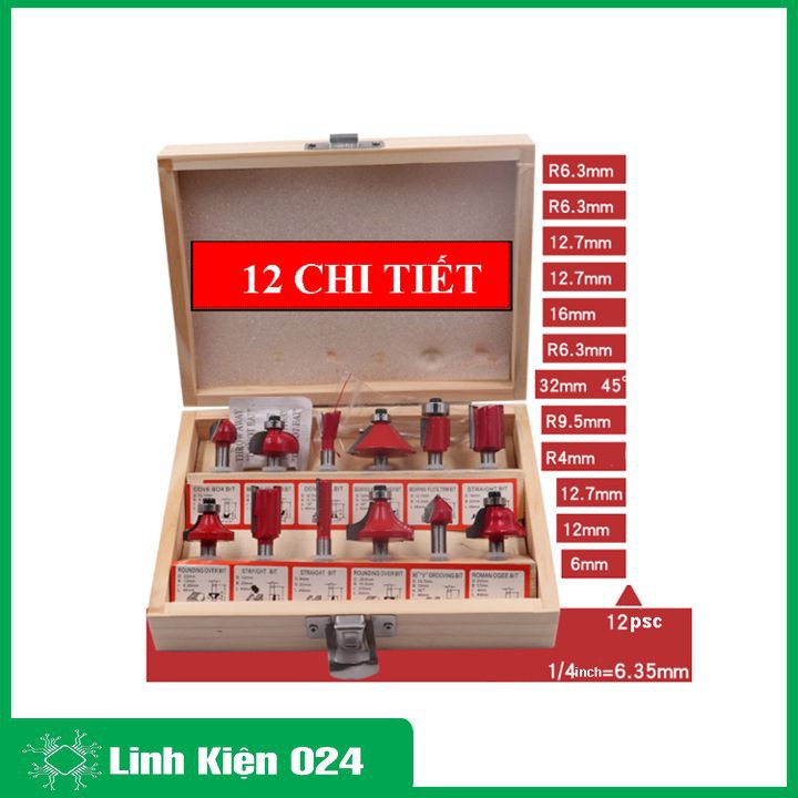 Bộ Mũi Soi Gỗ Đa Năng Gồm 12 Mũi (Mũi Đánh Phay)