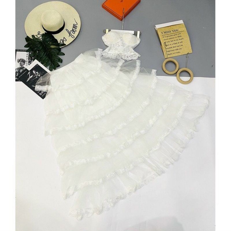 váy bèo ren chụp nàng thơ