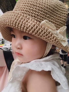 Mũ ajuma nơ ren cho bé gái