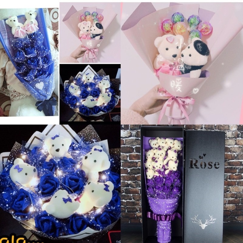 Set 10 Gấu Bông Teddy Dễ Thương Dùng Làm Quà Tặng