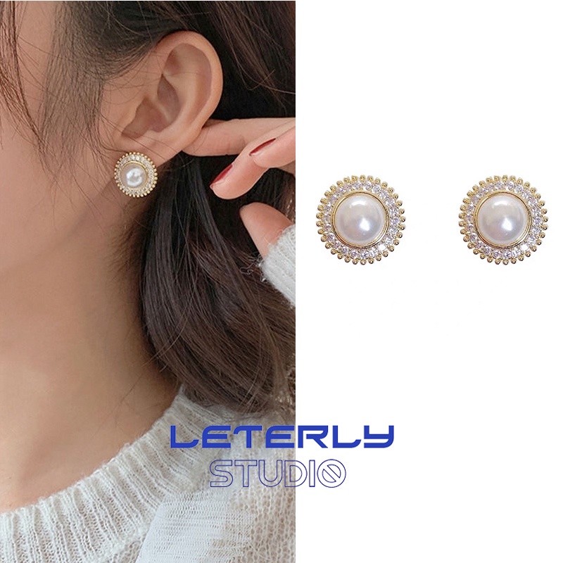 Bông Tai Xi Mạ Bạc 925 Đính Đá C354