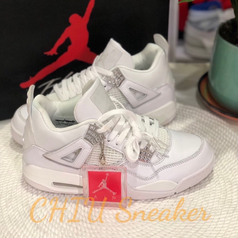 Giày thể thao nam nữ Jordan 4 retro Full trắng tăng chiều cao cao cấp giày Sneaker Air Jordan 4 nam