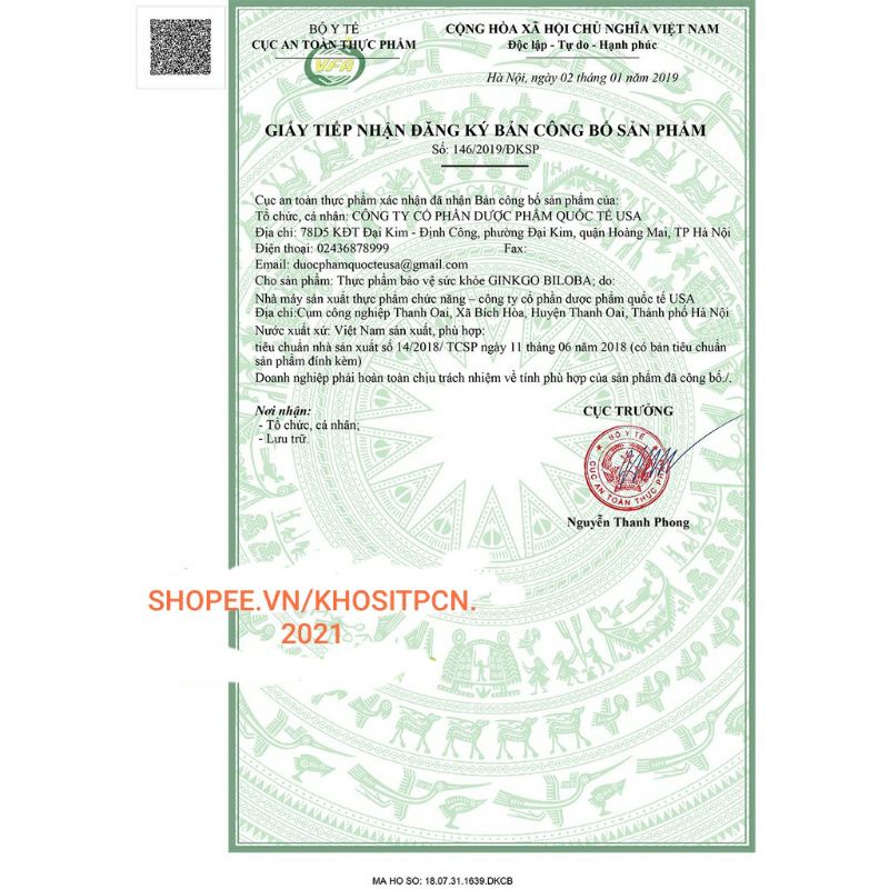 Viên bổ não GINKGO BILOBA LẠC TIÊN - Ginkgo biloba 360mg giúp hoạt huyết dưỡng não giảm nguy cơ tai biến Hộp 100 viên