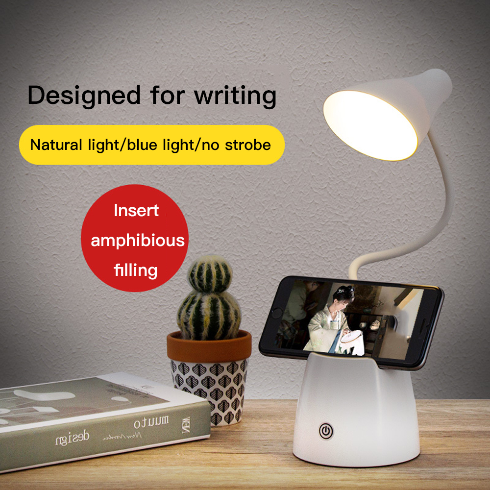LED Reading Light USB Cylinder Lamp Rechargeable Dimmable Bedside Desk Top Table Lamp Folding Eye Protection Desk Lamp