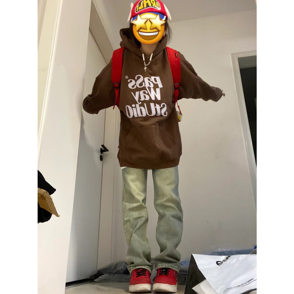 NRVP Áo Hoodie Tay Dài Oversize In Họa Tiết Phong Cách Hàn Quốc Kiểu Mới Cho Nam / Nữ