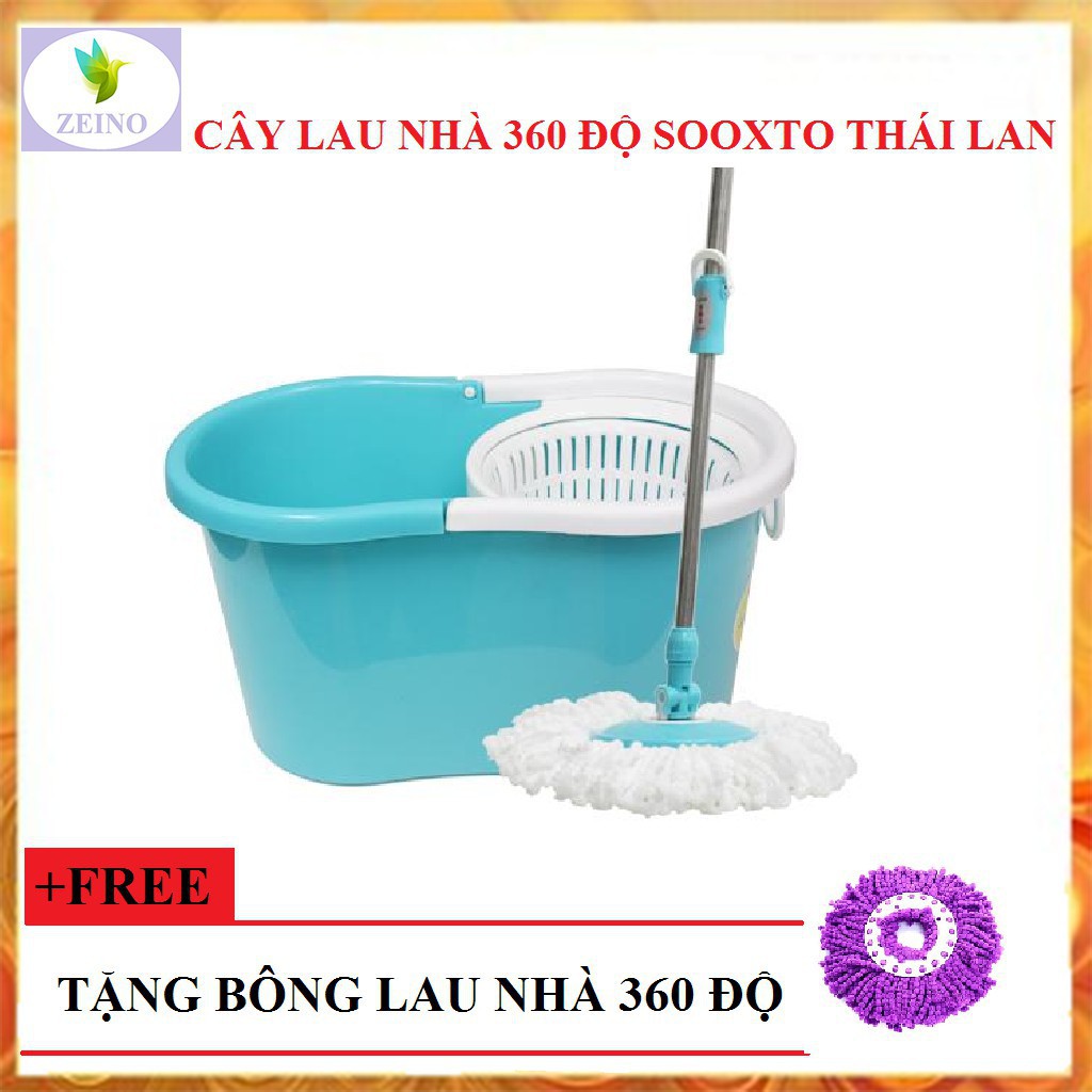 Cây Lau Nhà 360 Độ Sooxto Thái Lan Tặng Kèm Bông Lau Giá Tốt