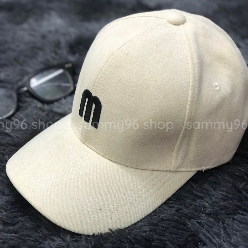 Mũ lưỡi trai nam nữ unisex nón kết nỉ gân cotton dày mịn CHỮ M bucket phong cách ulzzang phớt snapback mlb thời trang