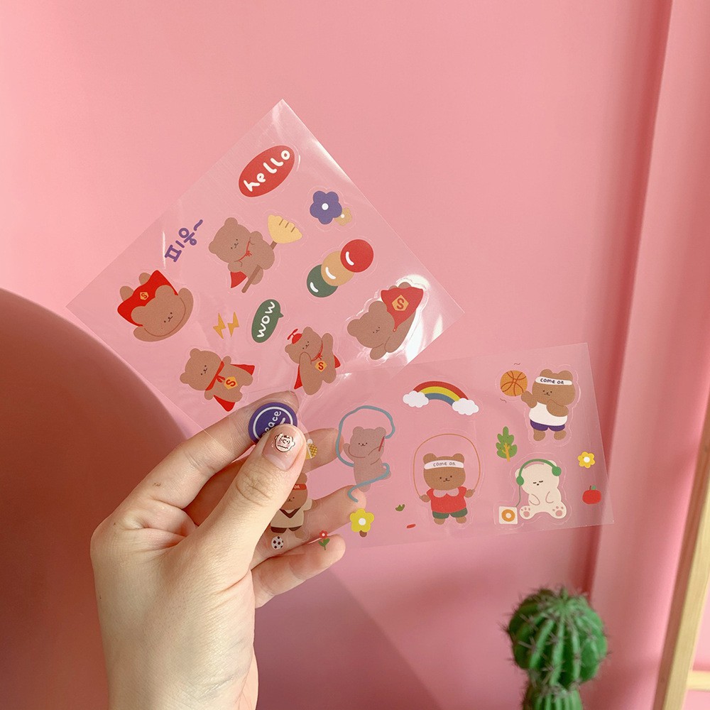 Sticker Trang Trí Mini Đồ Dùng Các Chú Gấu Bear Series