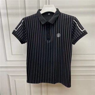 Lacoste áo thun polo ngắn tay họa tiết kẻ sọc thêu logo puma