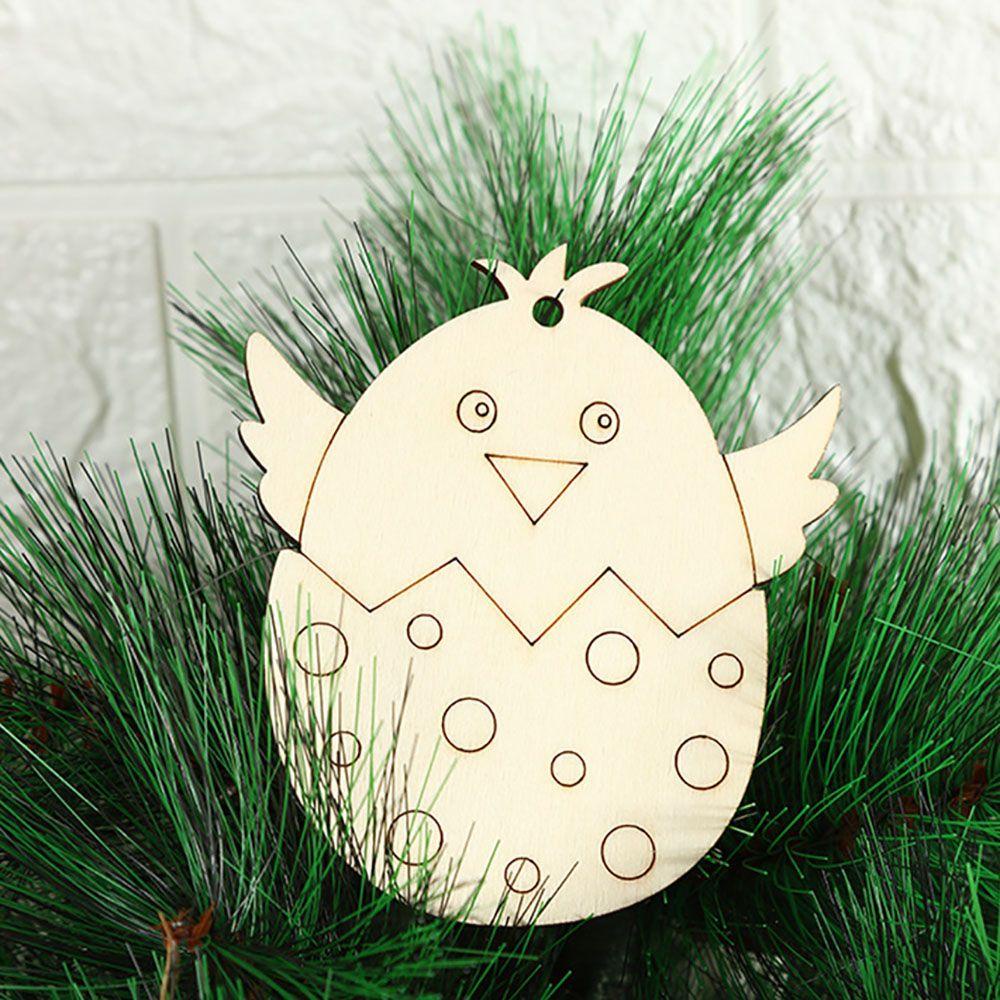 YIYU Đồ Trang Trí Bằng Gỗ Hình Trứng Phục Sinh Độc Đáo