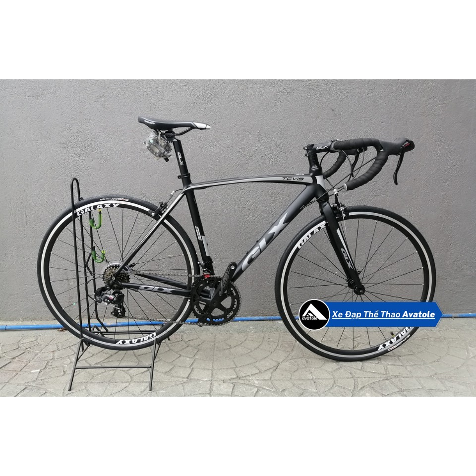 Xe đạp đua GLX TCV19, Khung hợp kim nhôm 700Cx48cm, Bộ truyền động Shimano A070 21Speed, Bánh xe 700X25C, Màu Xám Đen