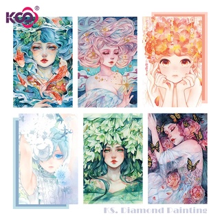 Bộ tranh đính đá 5D tự làm 30X40cm hình cô gái xinh xắn