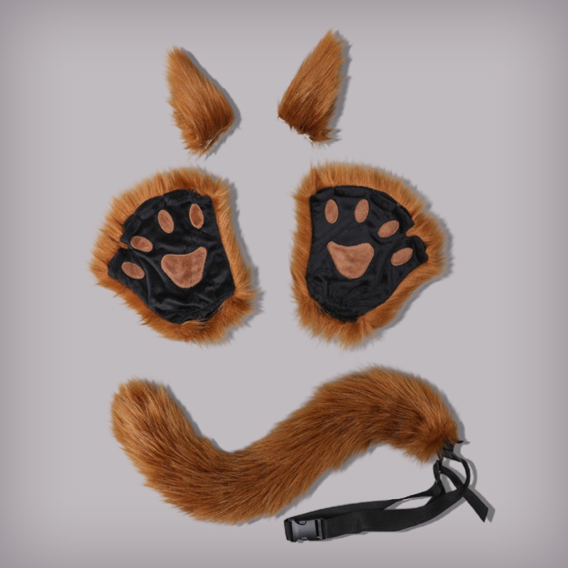 Set 5 Phụ Kiện Hóa Trang Mèo / Đuôi / Găng Tay / Đuôi Sói Nhồi Bông Dễ Thương | BigBuy360 - bigbuy360.vn