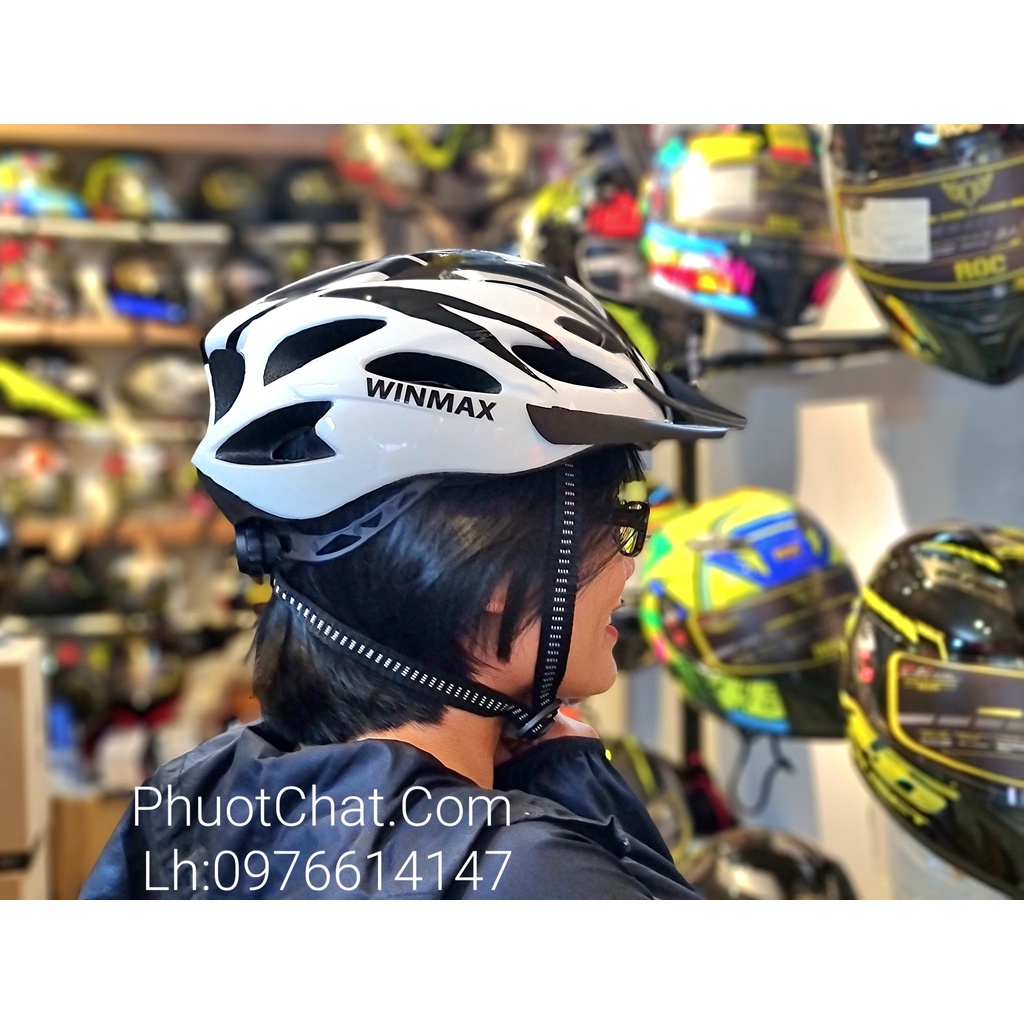 Mũ bảo hiểm thể thao Winmax màu trắng đen