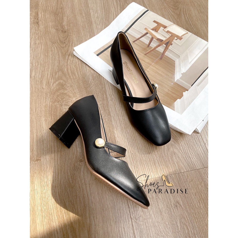 (FORM NHỎ NHÍCH LÊN 1 SIZE) Giày mary jane 5p mũi vuông cao gót nữ giày đế vuông shoes paradise l048