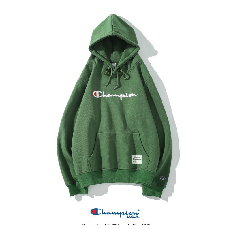 Áo hoodie tay dài dáng rộng họa tiết chữ Champion hợp thời trang C08938
