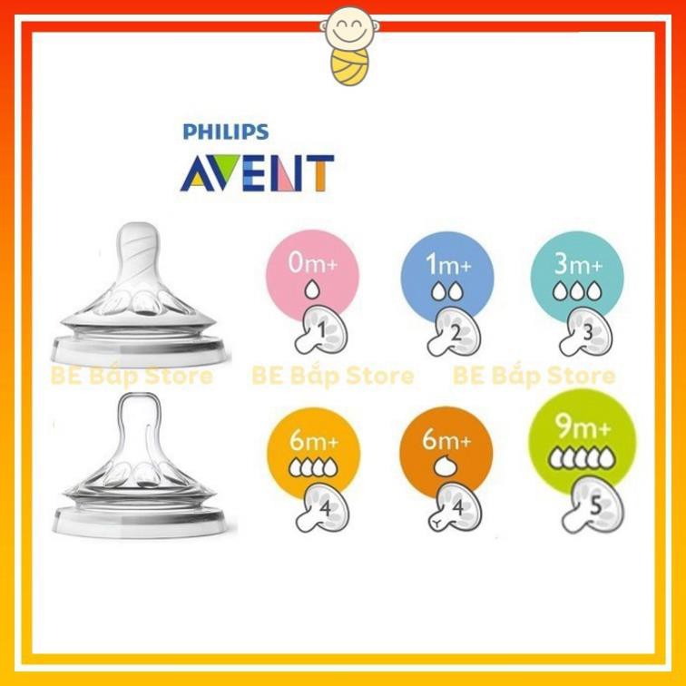 Núm Ti AVENT Natural ⚡MẪU MỚI 𝟐𝟎𝟐𝟏⚡ Mô Phỏng Ty Mẹ Tự Nhiên - Cam kết hàng chính hãng Philips