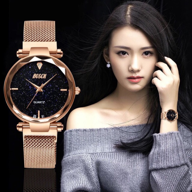 Đồng hồ nữ Bosck chính hãng dây nam châm mặt sao đêm sang trọng | BigBuy360 - bigbuy360.vn